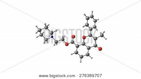 Flavoxate Molecular Structure Isolated On White