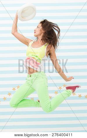 Happy And Stylish Sexy Woman. Glamour Fashion Model. Crazy Girl In Colorful Sporty Clothes. Fashion 