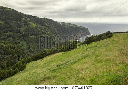 Grasslands At The Ponta Da Madrugada Viewing Area On Sao Miguel.