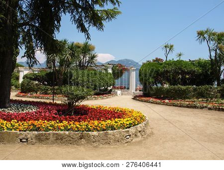 Ravello, Italy - June 16, 2017: Garden At Villa Rufolo In Ravello. Amalfi Coast Italy