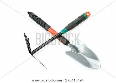 Garden Tools And Equipment Isolated On White Background.