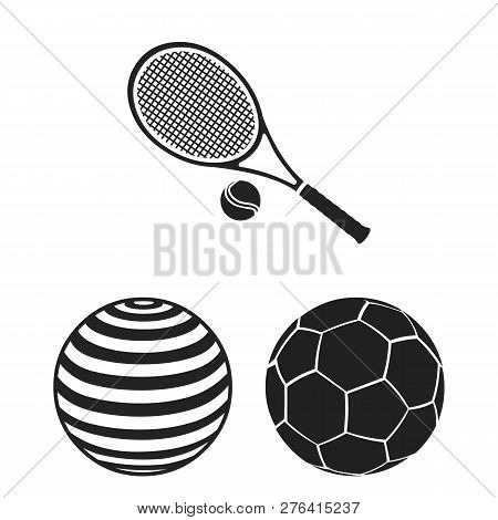 Vector Design Of Ball And Soccer Symbol. Set Of Ball And Basketball Stock Vector Illustration.