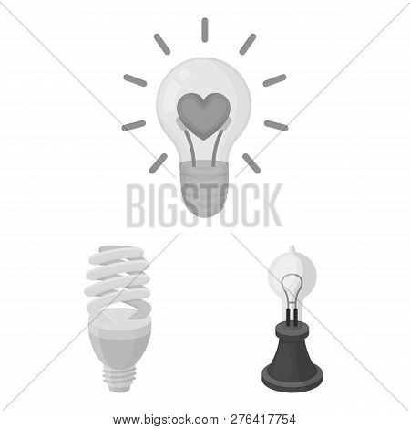 Vector Design Of  And Lightbulb Symbol. Set Of  And Idea Stock Vector Illustration.