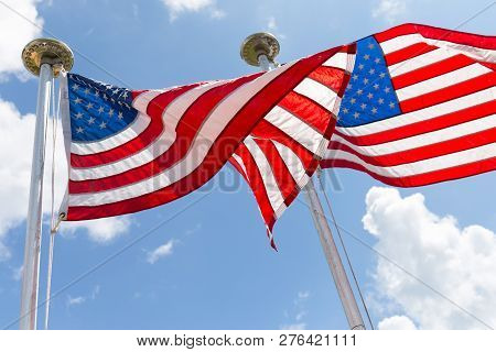 United States Flag Flying At A Full-staff