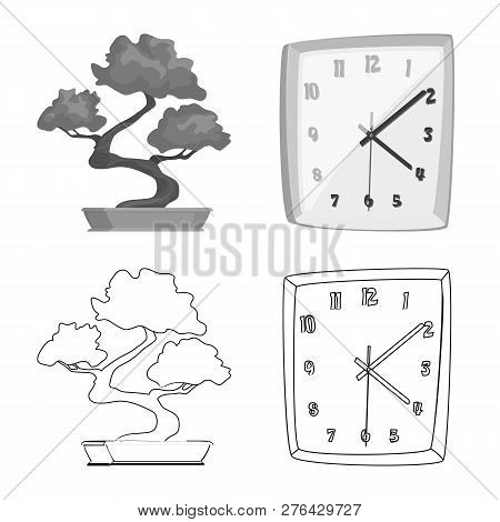 Vector Design Of Furniture And Work Icon. Collection Of Furniture And Home Stock Vector Illustration