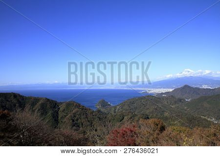 Mt. Fuji And Suruga Bay, View From Katsuragi Mountain, Izu, Japan
