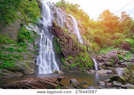 Huay Saai Leung Waterfall Is A Beautiful Waterfalls In The Rain Forest Jungle Thailand