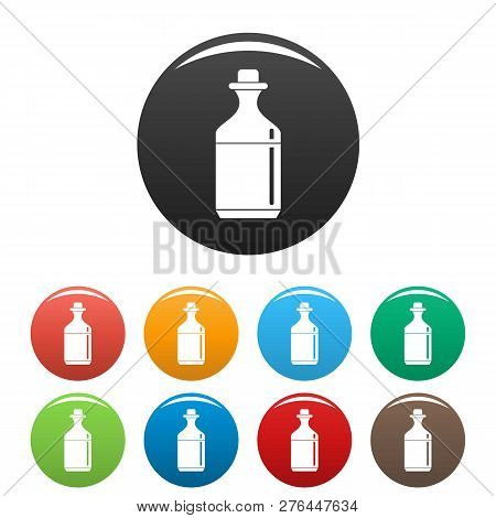 Aloe Sirop Icons Set 9 Color Vector Isolated On White For Any Design