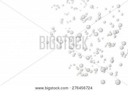 Under Watrer Fizz Bubbles Isolated Over A White Background.