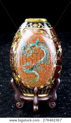 Antique Japanese Cloisonne Vase Made In The Meiji Period Around 1890.