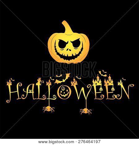 Horror Pumpkin Halloween Logo Eps Vector File