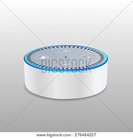 White Smart Speakers Mini Eps Vector File