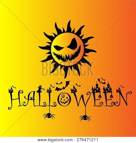 Halloween Yellow Sunflower Poster Eps Vector File