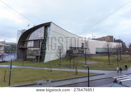 Helsinki, Finland - December 27, 2017: Modern Contemporary Art Museum Building Is Located At Helsink