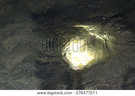 Water Surface With Lighting Lamp In Swimming Pool, Underwater Lamp, Water Wave And Lighting Bulb Ref