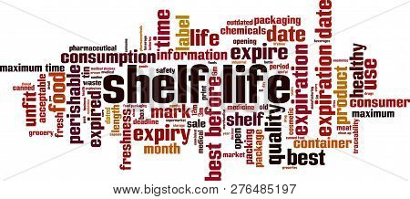 Shelf Life Word Cloud Concept. Vector Illustration On White