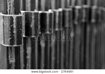 Anstract Row Of Portable Fence Sections