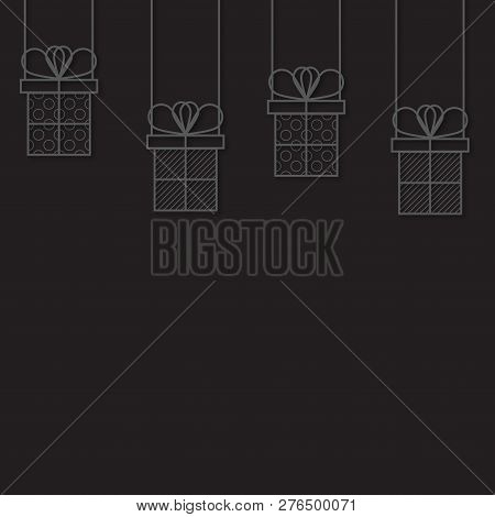 Present Or Gift Boxes. 3D Vector Paper Art Style. Bright Colors. Celebration Concept. Seamless Holid