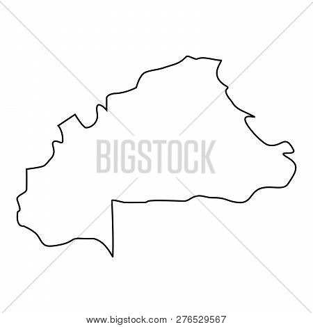 Map Of Burkina Faso - Outline. Silhouette Of Map Of Burkina Faso  Illustration
