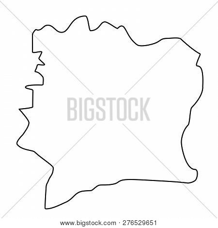 Map Of Cote Divoire - Outline. Silhouette Of Map Of Cote Divoire  Illustration