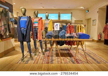 DUSSELDORF, GERMANY - CIRCA SEPTEMBER, 2018: interior shot of Esprit shop in Dusseldorf.
