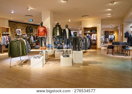 DUSSELDORF, GERMANY - CIRCA SEPTEMBER, 2018: interior shot of Esprit shop in Dusseldorf.
