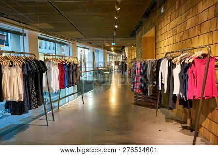 DUSSELDORF, GERMANY - CIRCA SEPTEMBER, 2018: interior shot of Esprit shop in Dusseldorf.