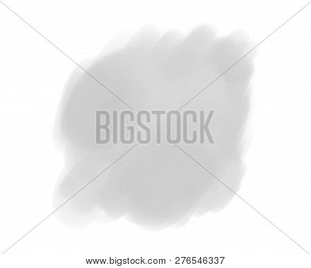 Watercolor Spot On White. Digital Aquarelle Blotch On Isolated Background. Light Blur Stain. Hand Dr