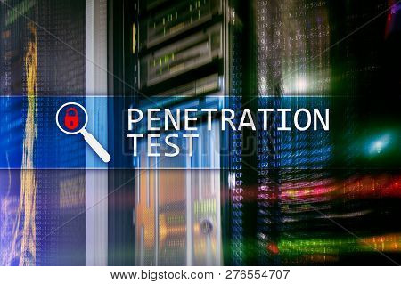 Penetration Test. Cybersecurity And Data Protection.hacker Attack Prevention. Futuristic Server Room