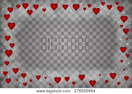 Illustration Of  Love. Hearts On Abstract Love Background.