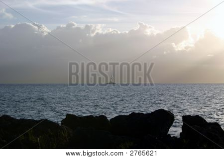 Západ slunce nad oceánem