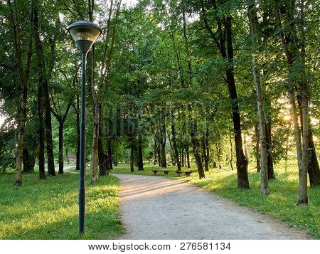 Park Full Of Greenery In The Suburbs Of Milan, Cernusco Sul Naviglio