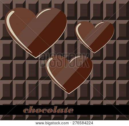 Chocolate And Chocolate Heart. Vector Stock Illustration