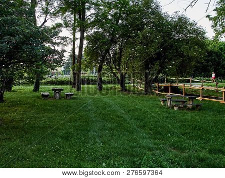 Park Full Of Greenery In The Suburbs Of Milan, Cernusco Sul Naviglio