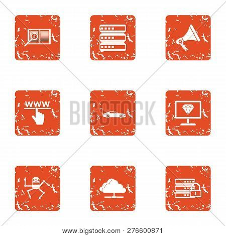 Spider Web Icons Set. Grunge Set Of 9 Spider Web Icons For Web Isolated On White Background