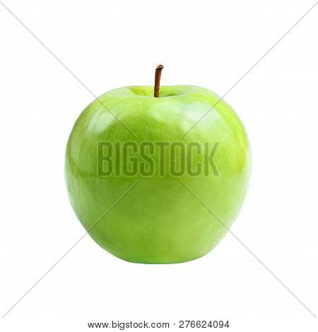 Green Apple Granny Smith On White Isolated