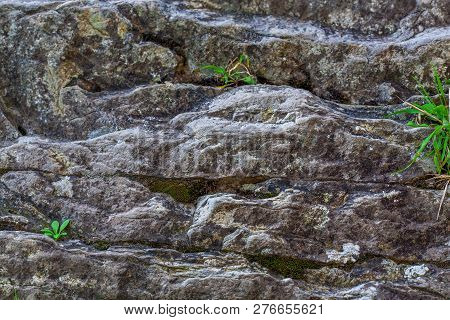 Image Of Stone Texture. An Interesting Background With A Fascinating Texture, Folded Over Hundreds O