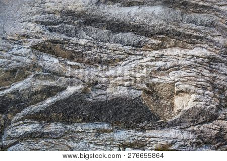 Image Of Stone Texture. An Interesting Background With A Fascinating Texture, Folded Over Hundreds O