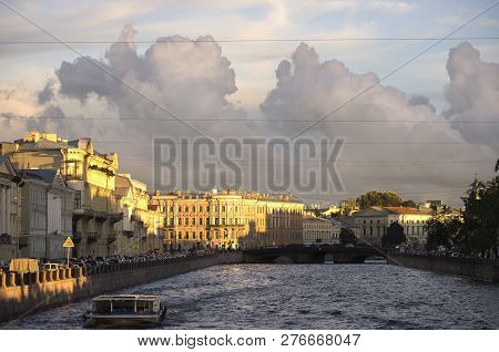 St. Petersburg, Russia Belinsky Bridge Over The Fontanka River