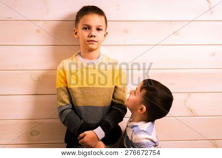 Two Brothers - The Elder Brother And The Younger Brother, Talking In The House Against The Backgroun