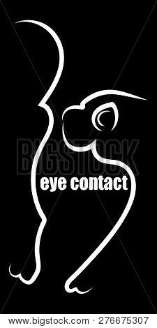 Two Dogs Silhouette Monochrome Logo. Vector Design