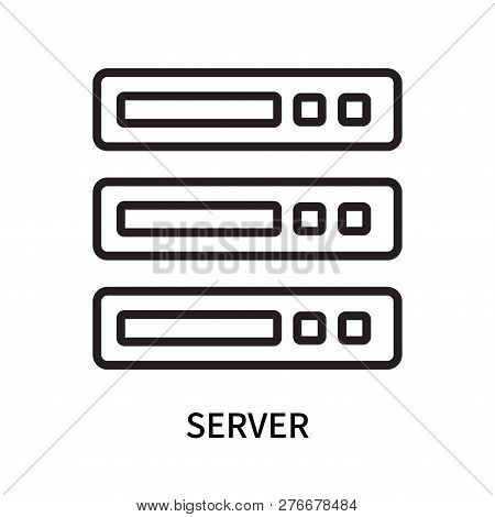 Server Icon Isolated On White Background. Server Icon Simple Sign. Server Icon Trendy And Modern Sym
