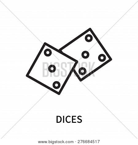 Dices Icon Isolated On White Background. Dices Icon Simple Sign. Dices Icon Trendy And Modern Symbol