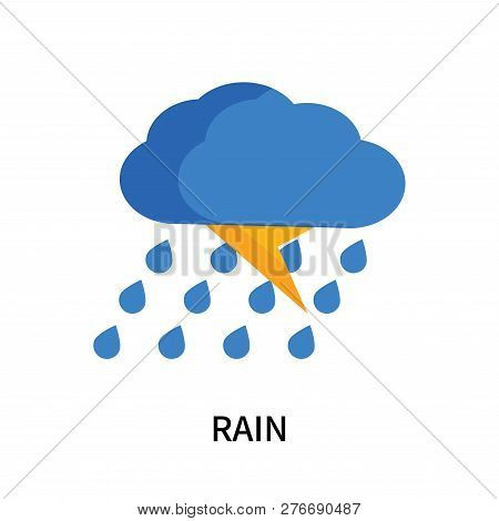 Rain Icon Isolated On White Background. Rain Icon Simple Sign. Rain Icon Trendy And Modern Symbol Fo