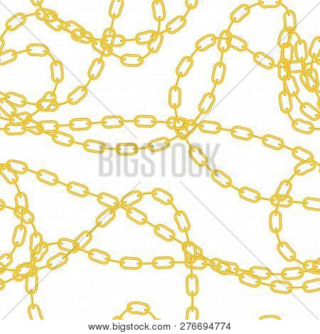 Chain Jewelry Seamless Pattern Background. Vector Illustration