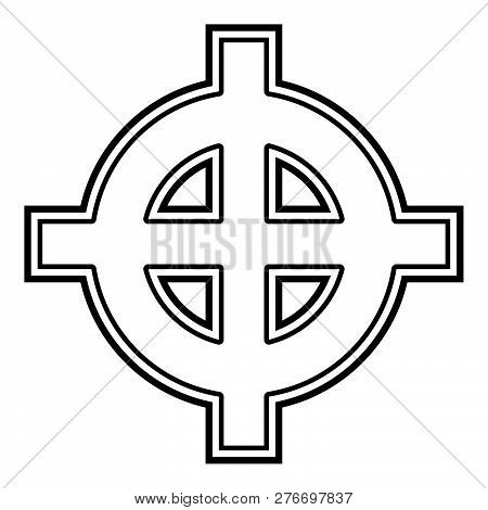 Celtic Cross White Superiority Icon Black Color Vector Illustration Flat Style Simple Image 63