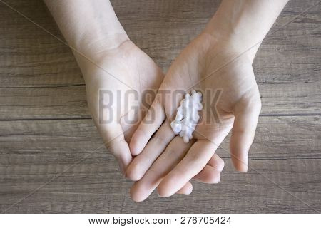 Hand Care, Folk Hand Care. Manicure. Spa Procedure For Beauty Hands. Beauty And Spa Concept. Moistur