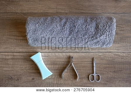 Hand Care. Manicure And Manicure Tools. Spa Procedure For Beauty Hands. Beauty And Spa Concept. Work