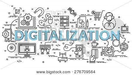 Flat Colorful Design Concept For Digitilization. Infographic Idea Of Making Creative Products.
Templ