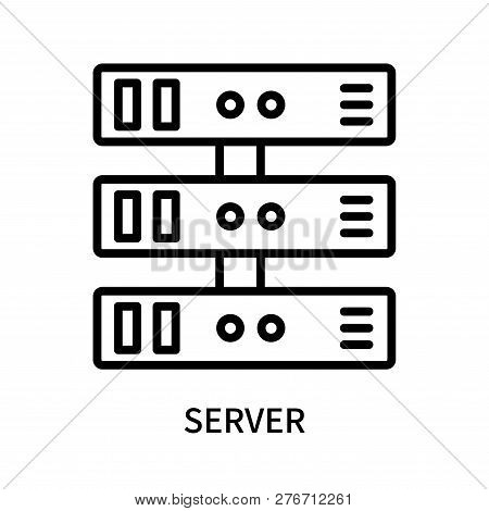 Server Icon Isolated On White Background. Server Icon Simple Sign. Server Icon Trendy And Modern Sym